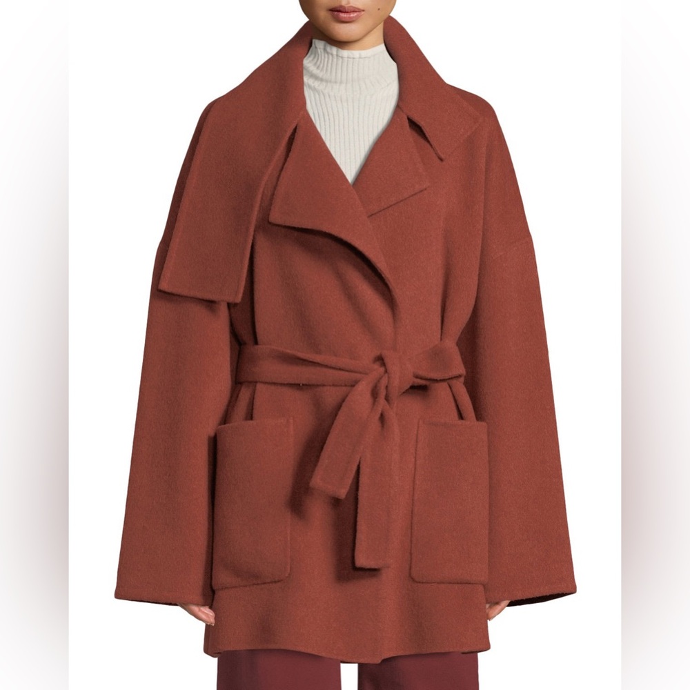 VINCE Oversized Wool Blend Blanket Coat - Picture 4 of 11